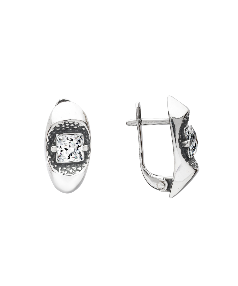 Серьги из серебра с цирконом