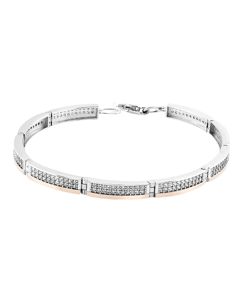 Apzeltīta sudraba rokassprādze ar cirkonijiem