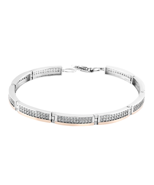 Apzeltīta sudraba rokassprādze ar cirkonijiem