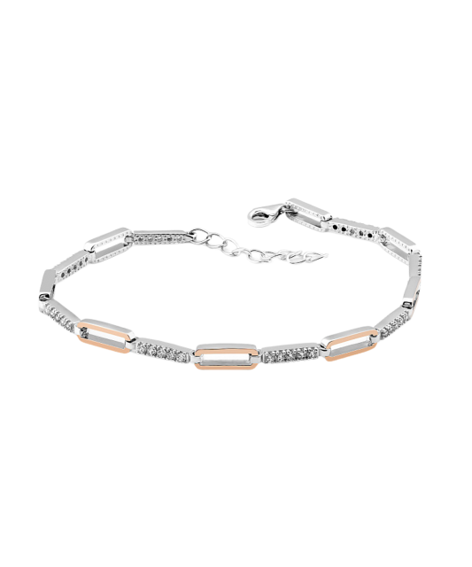 Apzeltīta sudraba rokassprādze ar cirkonijiem - Goldinga