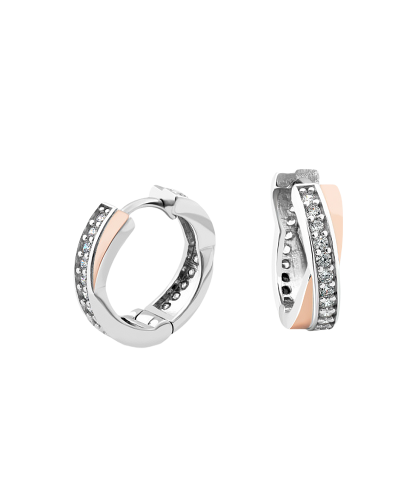 Apzeltīti sudraba auskari ar cirkonijiem - Goldinga