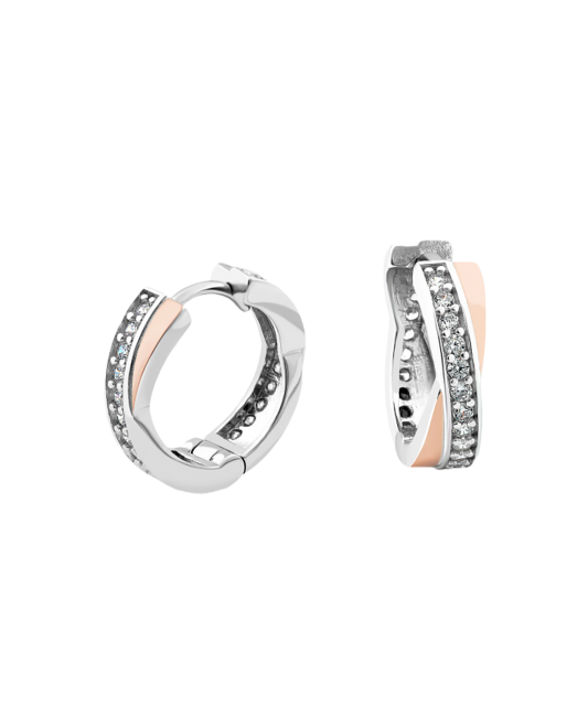 Серьги из позолоченного серебра с цирконами