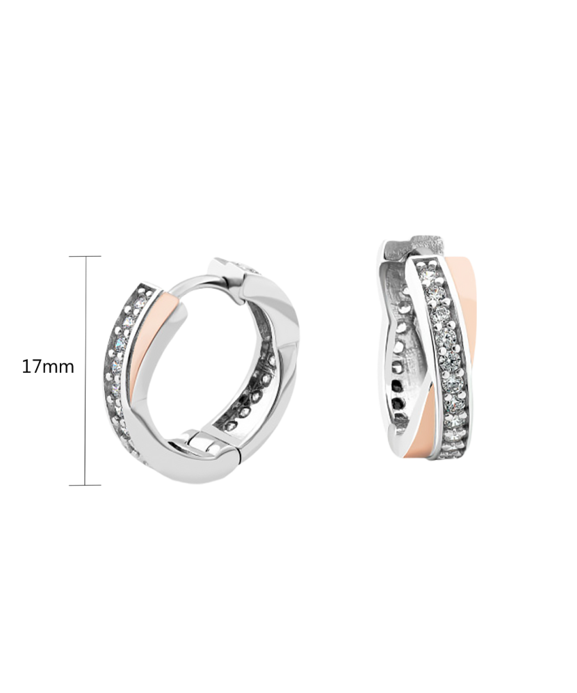 Apzeltīti sudraba auskari ar cirkonijiem - Goldinga