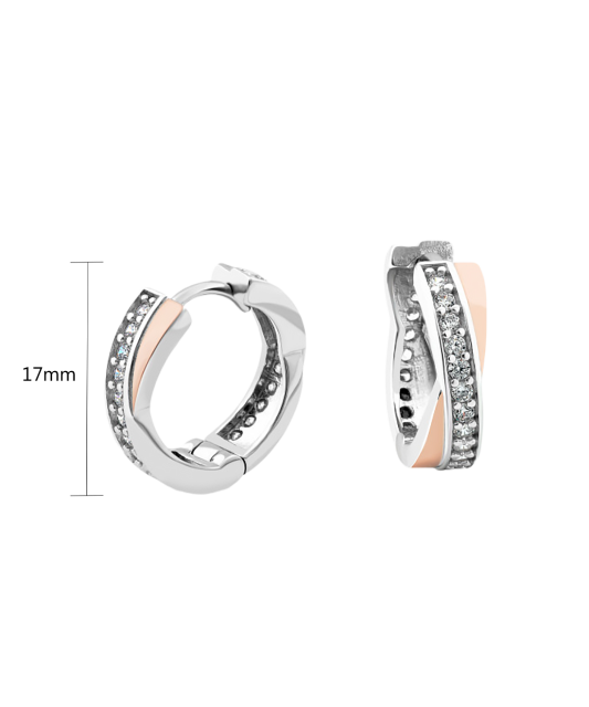 Apzeltīti sudraba auskari ar cirkonijiem - Goldinga