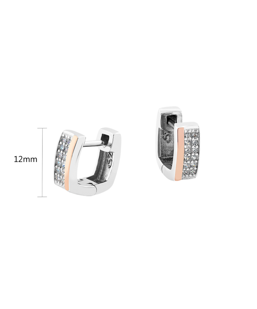 Apzeltīti sudraba auskari ar cirkonijiem - Goldinga