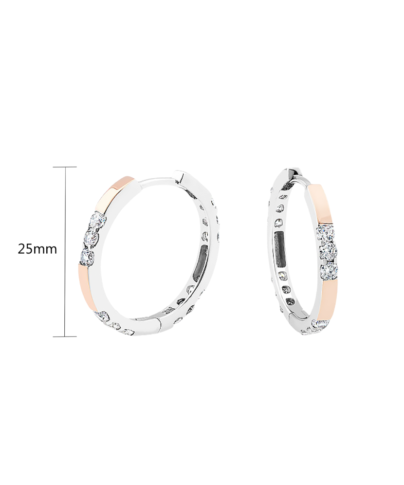 Apzeltīti sudraba auskari ar cirkonijiem - Goldinga