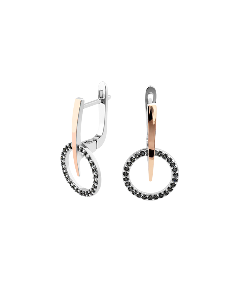 Серьги из позолоченного серебра с цирконами