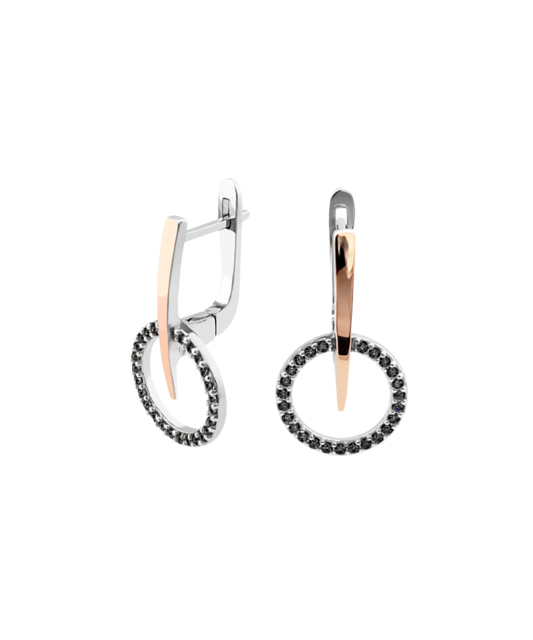 Серьги из позолоченного серебра с цирконами