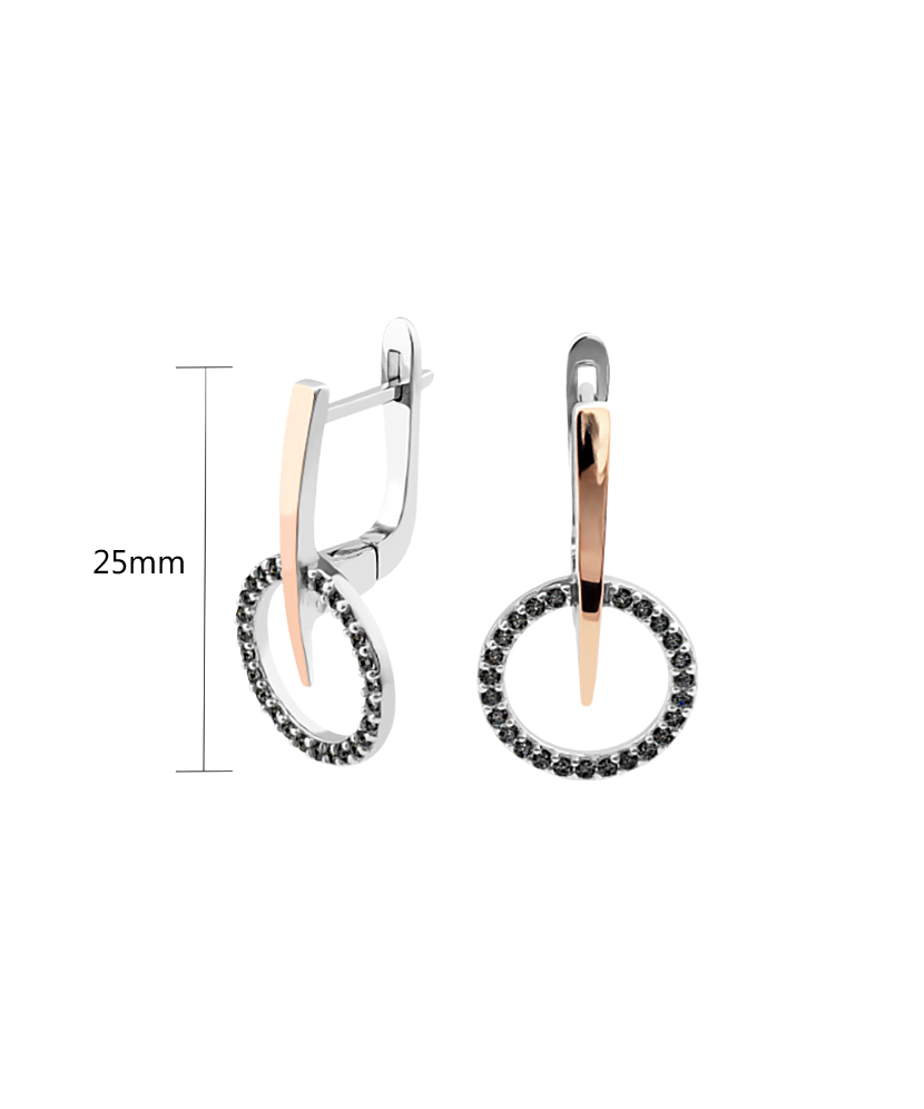 Apzeltīti sudraba auskari ar cirkonijiem