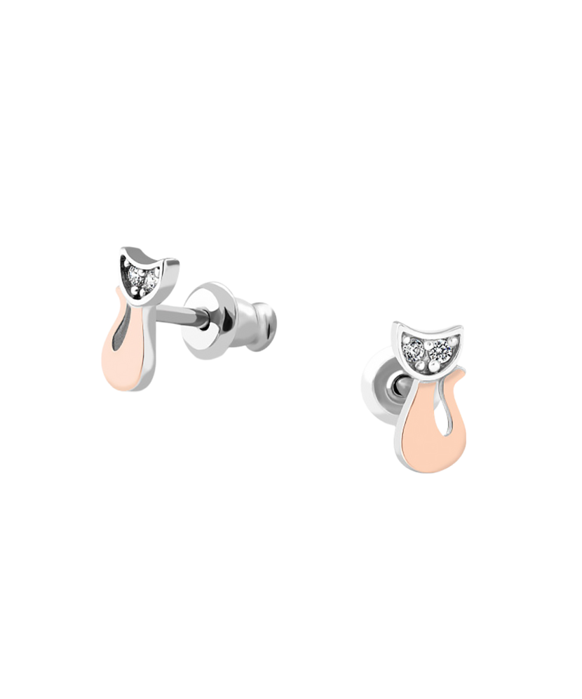 Apzeltīti sudraba auskari ar cirkonijiem - Goldinga