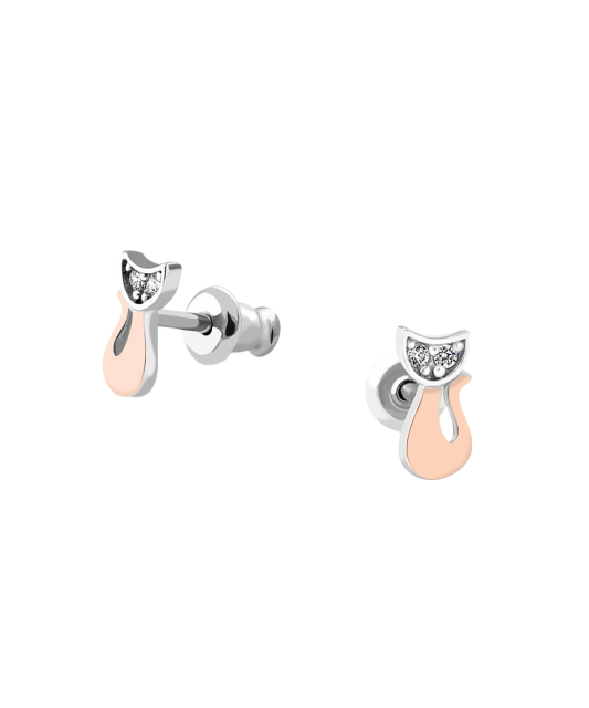 Apzeltīti sudraba auskari ar cirkonijiem - Goldinga