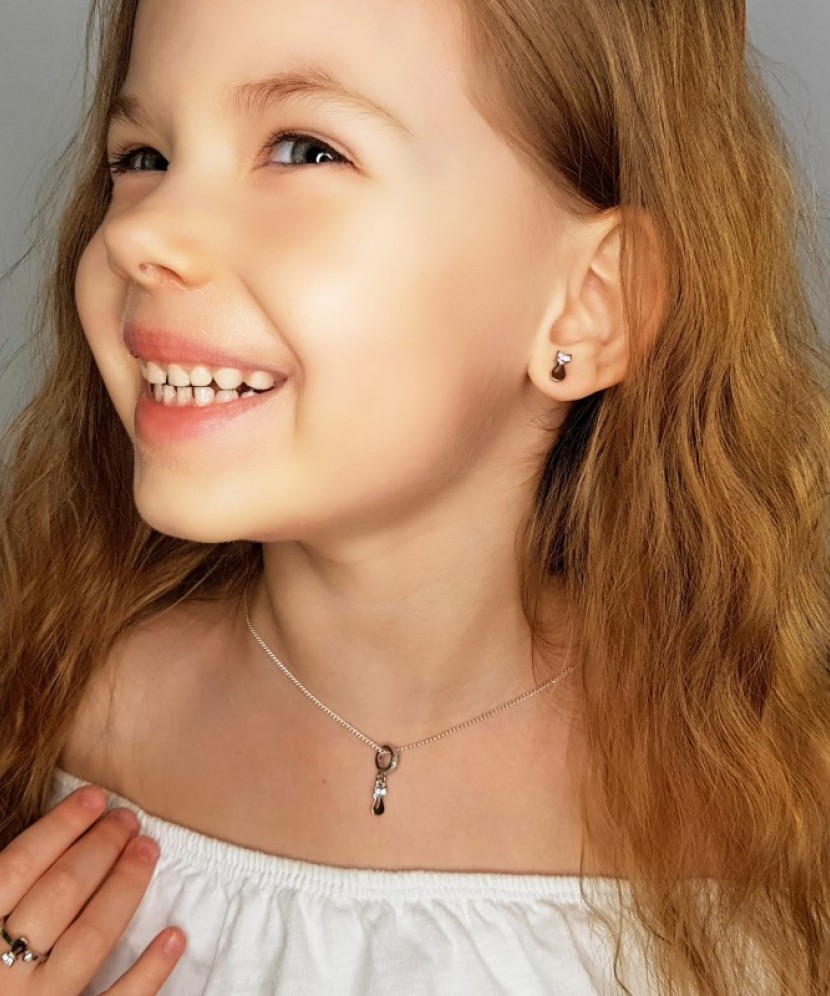 Apzeltīti sudraba auskari ar cirkonijiem - Goldinga