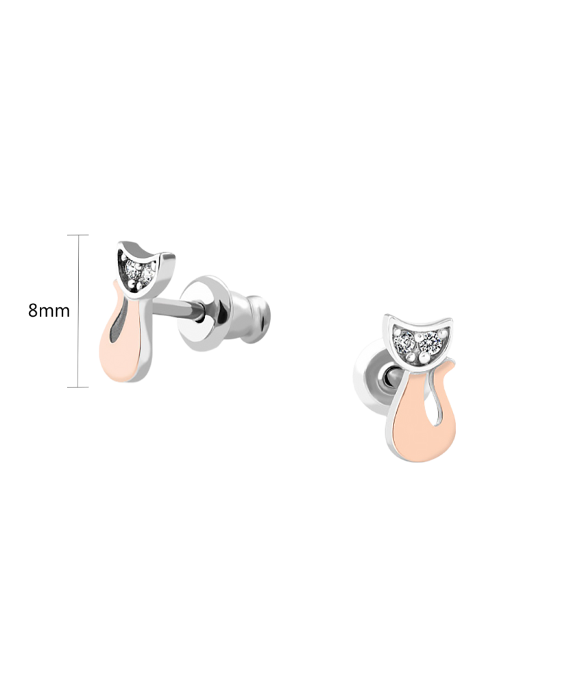 Apzeltīti sudraba auskari ar cirkonijiem - Goldinga