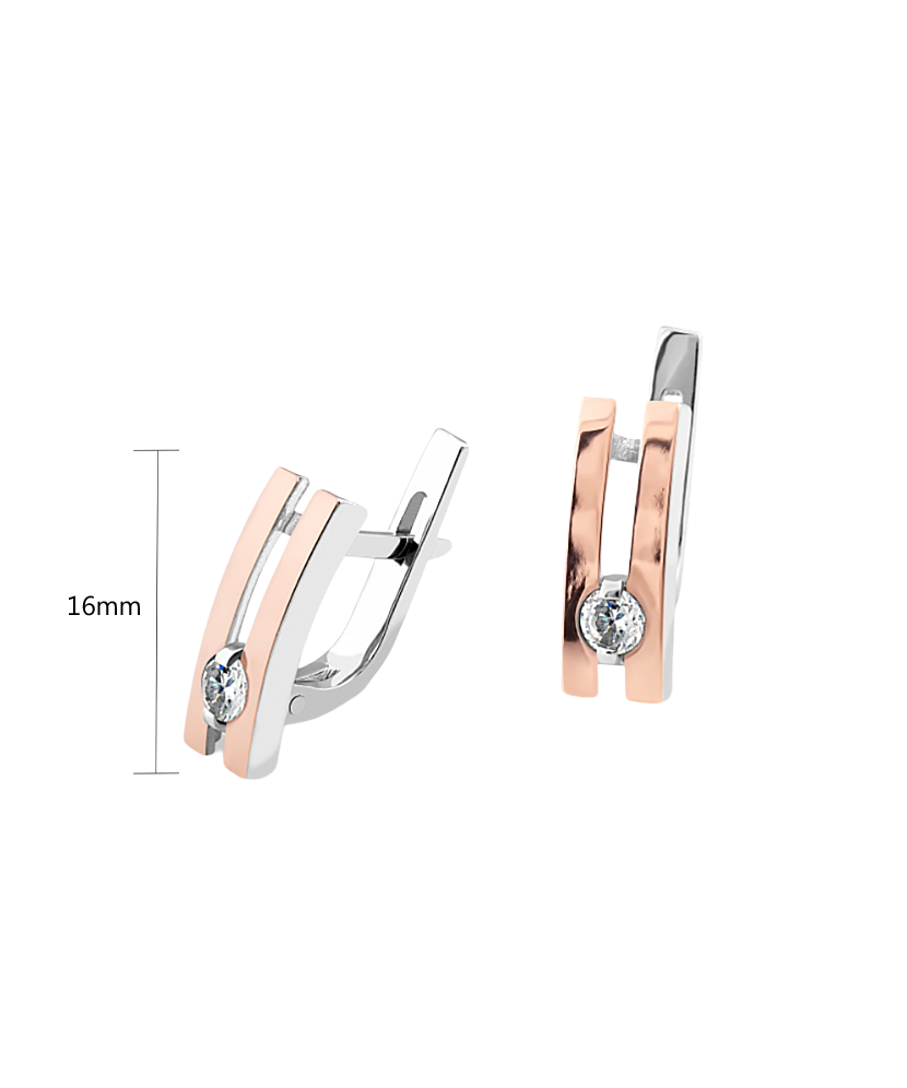 Apzeltīti sudraba auskari ar cirkonijiem