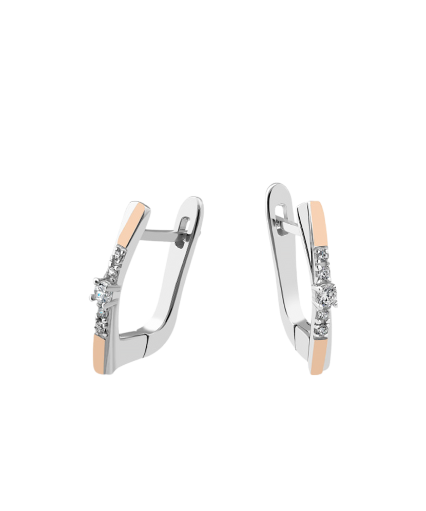 Apzeltīti sudraba auskari ar cirkonijiem