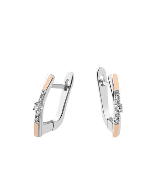 Apzeltīti sudraba auskari ar cirkonijiem