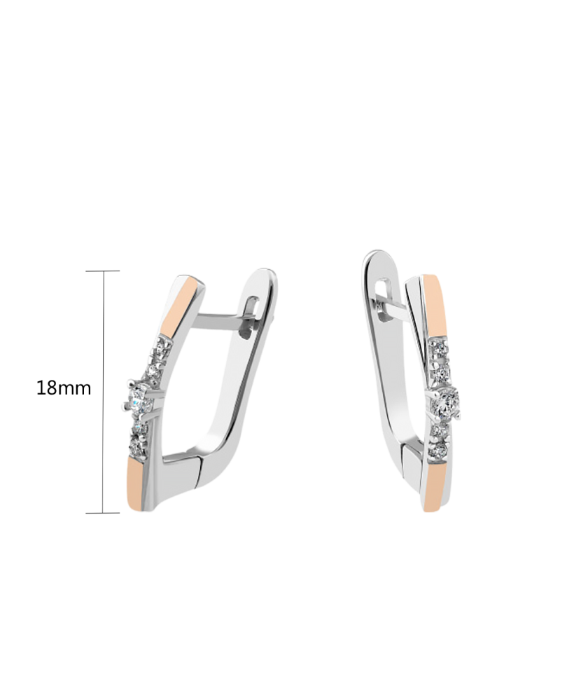 Apzeltīti sudraba auskari ar cirkonijiem