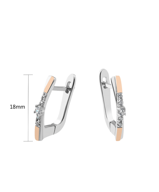 Apzeltīti sudraba auskari ar cirkonijiem