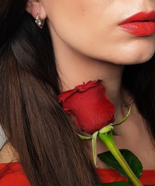 Серьги из позолоченного серебра с цирконами