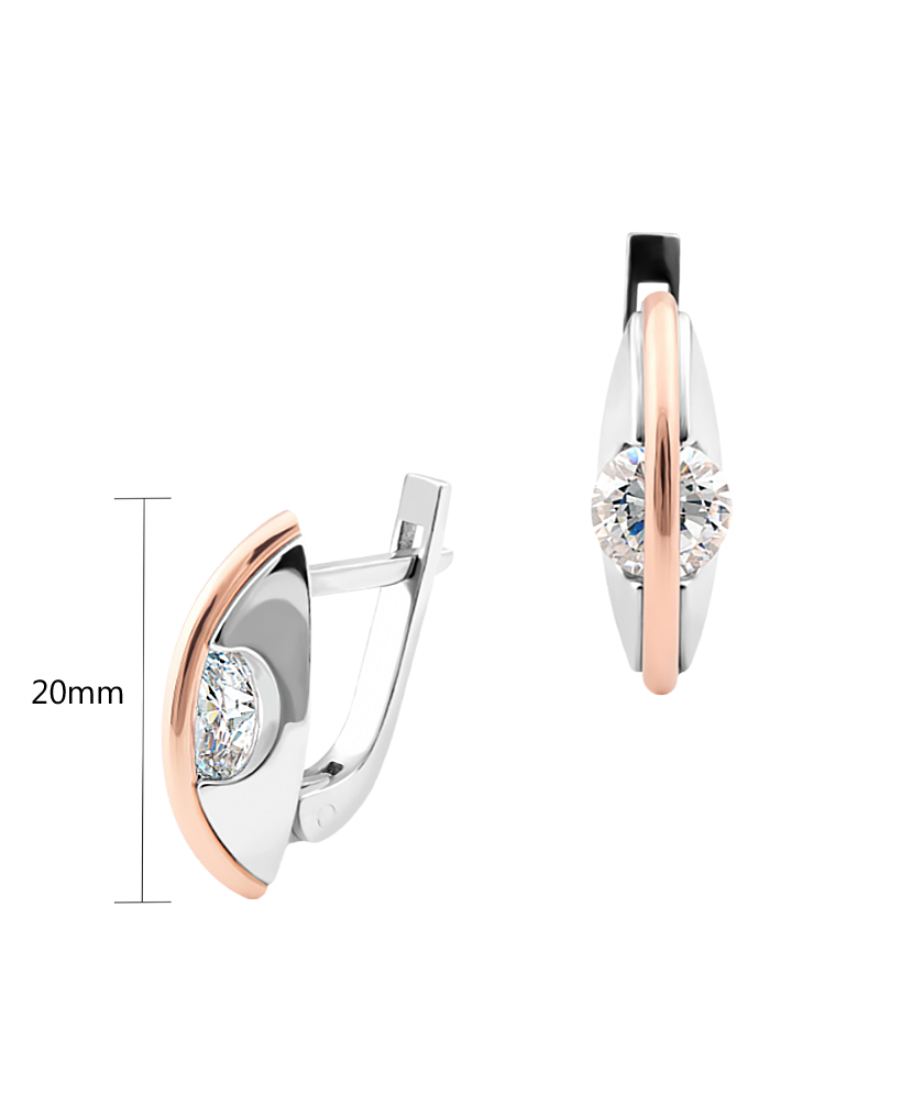 Серьги из позолоченного серебра с цирконами