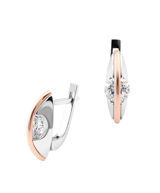 Apzeltīti sudraba auskari ar cirkonijiem