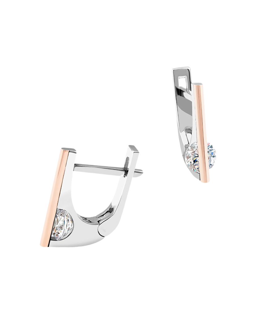 Серьги из позолоченного серебра с цирконами