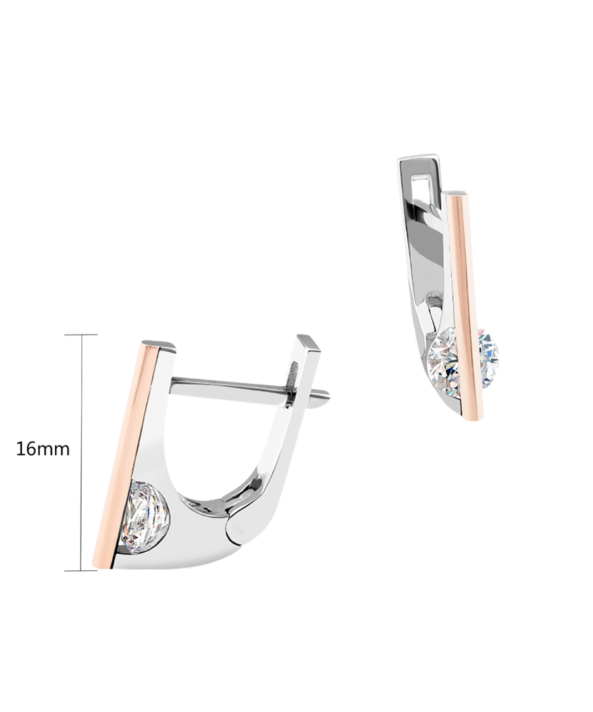 Серьги из позолоченного серебра с цирконами