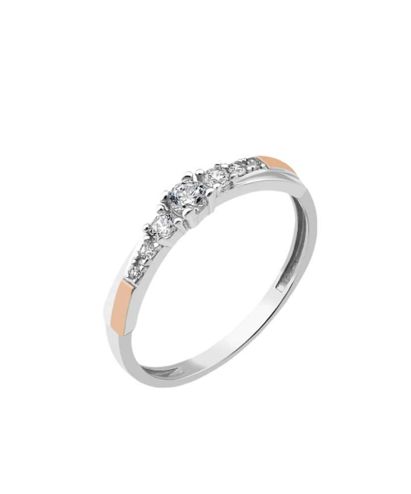 Apzeltīts sudraba gredzens ar cirkonijiem