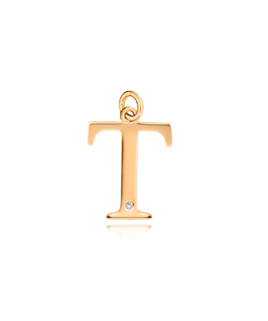 Zelta kulons ar dimanta burtu T