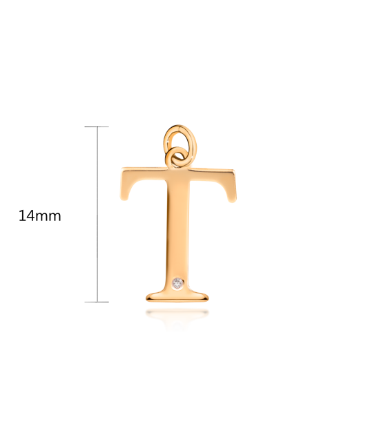 Zelta kulons ar dimanta burtu T