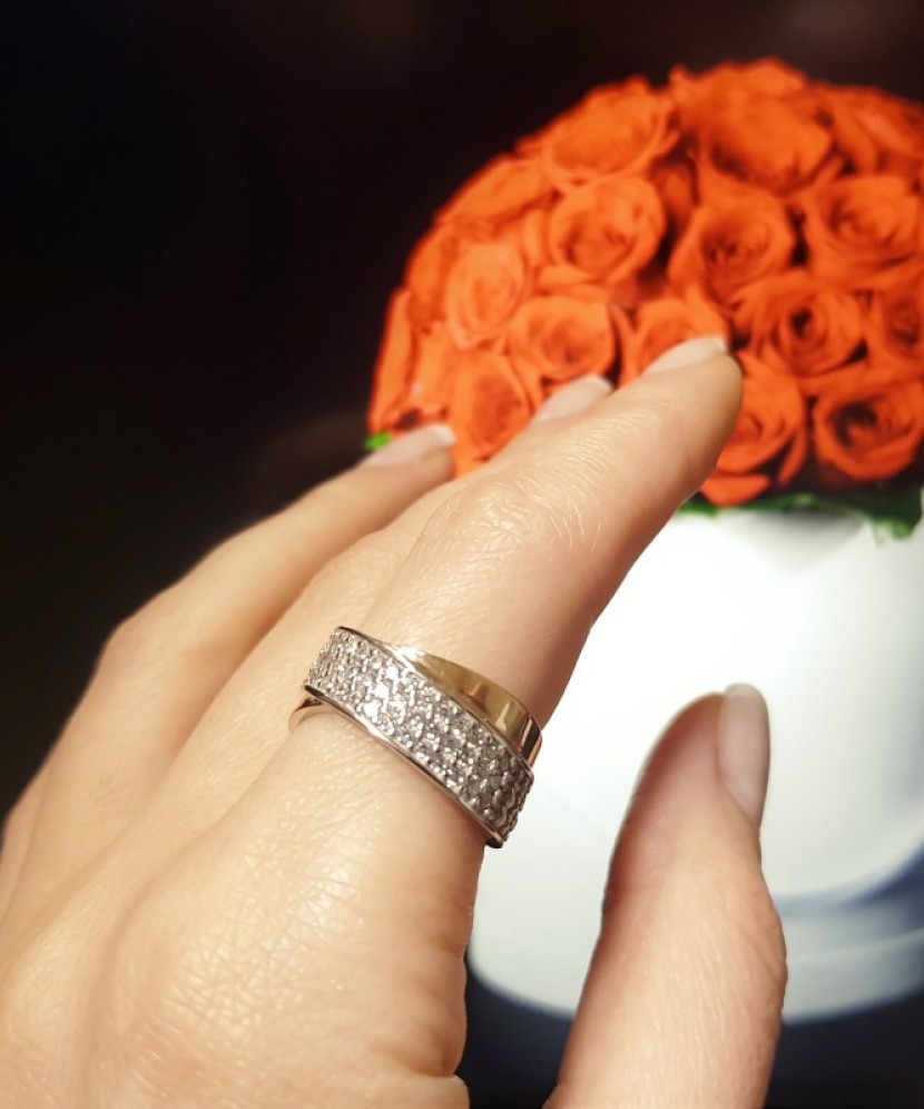 Apzeltīts sudraba gredzens ar cirkonijiem