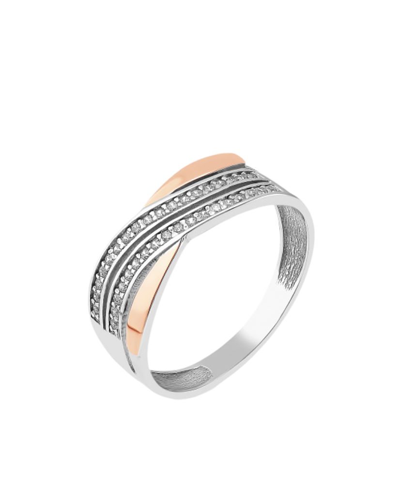 Apzeltīts sudraba gredzens ar cirkonijiem