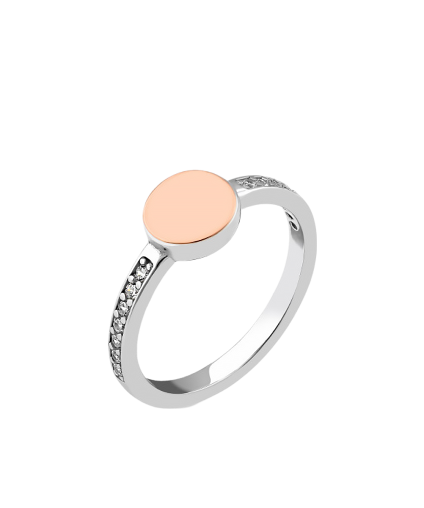 Apzeltīts sudraba gredzens ar cirkonijiem