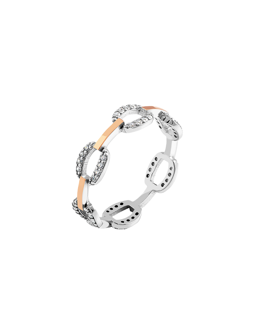 Apzeltīts sudraba gredzens ar cirkonijiem