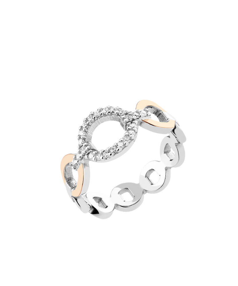 Кольцо из позолоченного серебра с цирконами