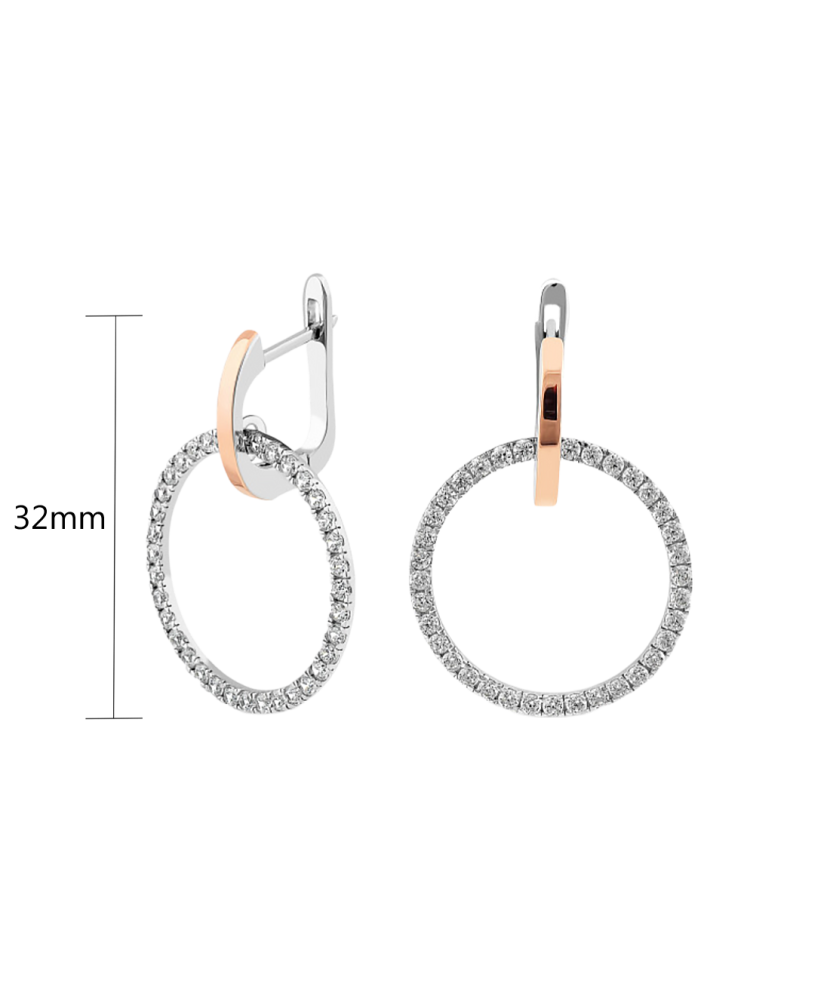 Apzeltīti sudraba auskari ar cirkonijiem