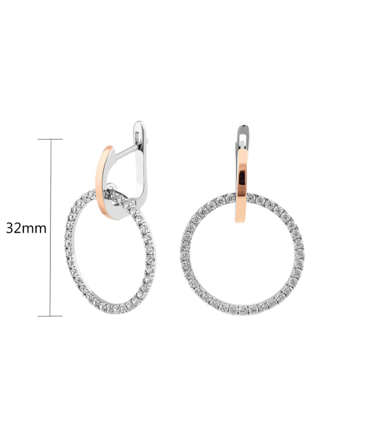 Серьги из позолоченного серебра с цирконами