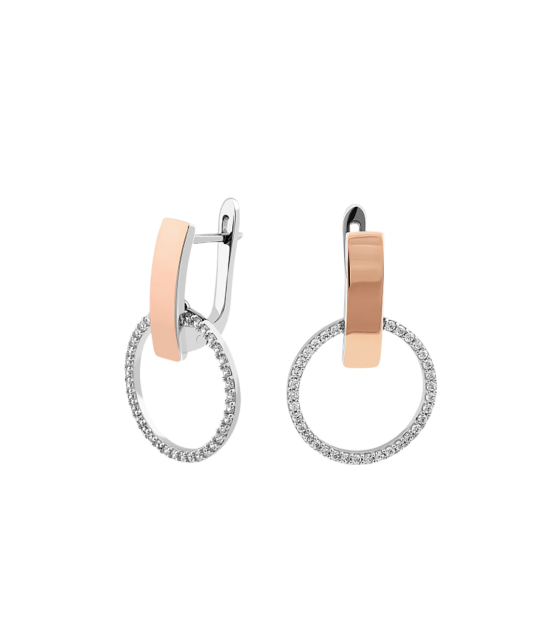 Apzeltīti sudraba auskari ar cirkonijiem