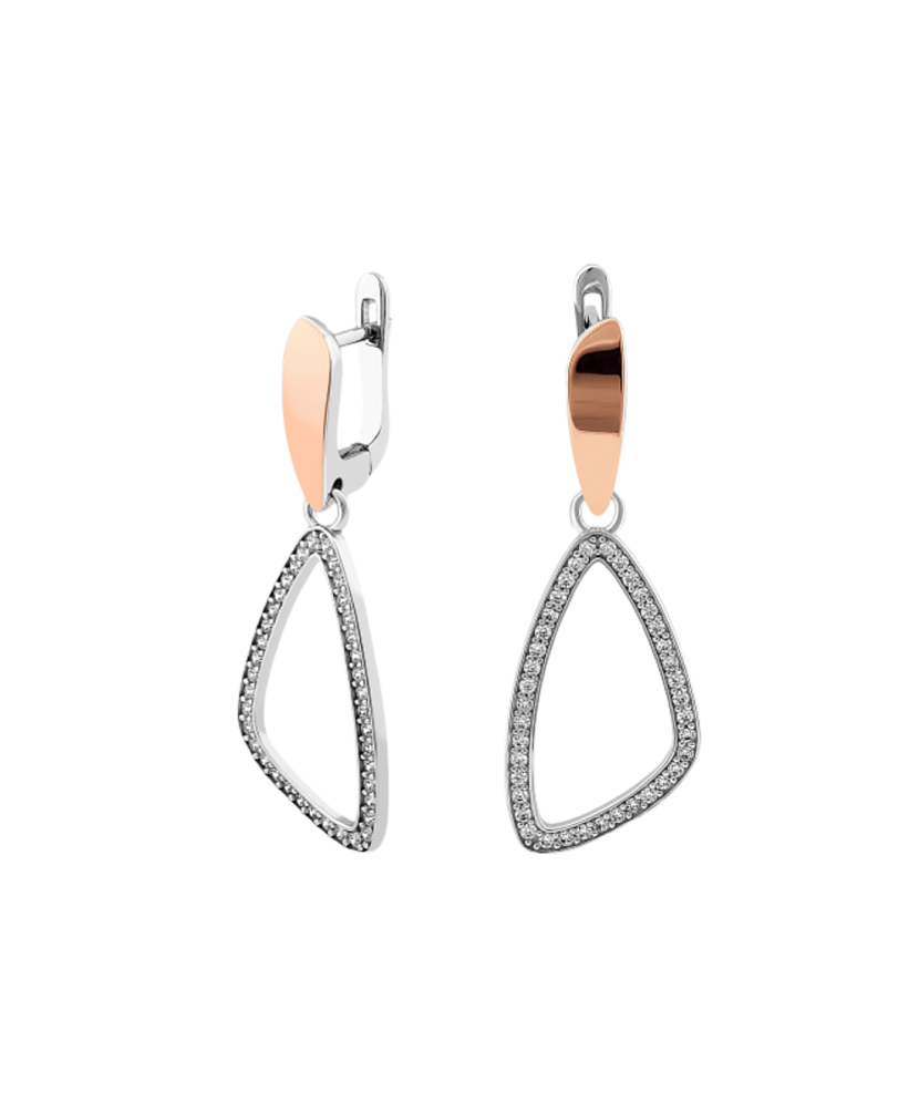 Серьги из позолоченного серебра с цирконами