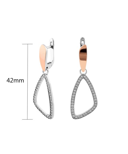 Apzeltīti sudraba auskari ar cirkonijiem