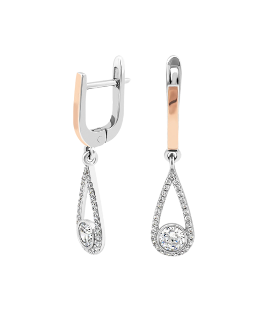 Apzeltīti sudraba auskari ar cirkonijiem