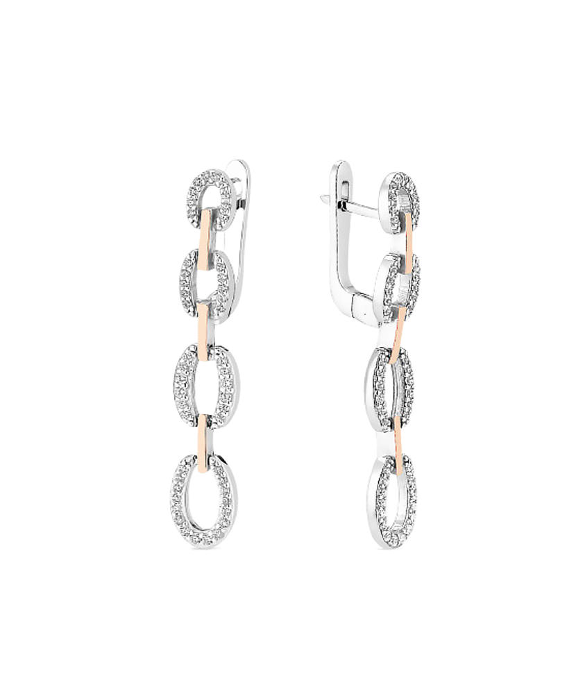 Apzeltīti sudraba auskari ar cirkonijiem