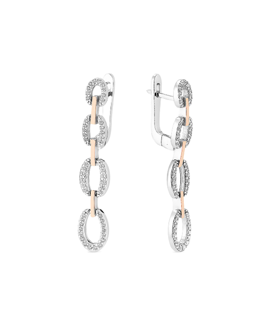 Apzeltīti sudraba auskari ar cirkonijiem