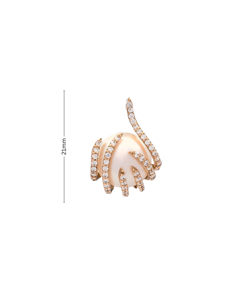 Золотой подвеска с жемчугом и цирконами