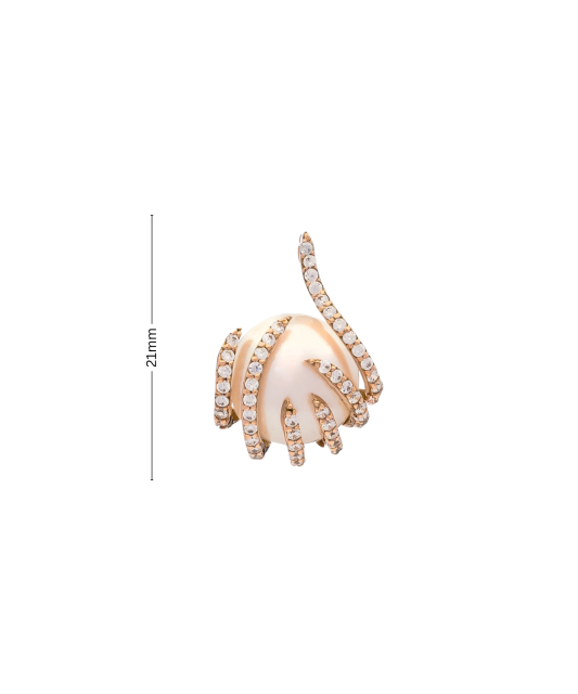 Zelta piekariņš ar pērlēm un cirkonijiem