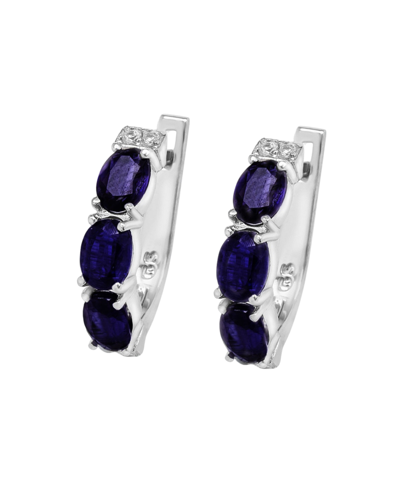 Sudraba auskari ar jolītiem un cirkonijiem - Goldinga