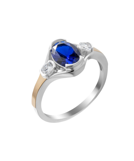 Sidabrinis žiedas Dengtas Auksu su cirkoniais  - Goldinga