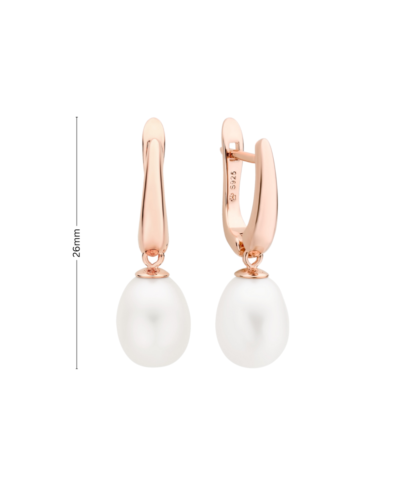 Apzeltīti Sudraba auskari ar pērlēm - Goldinga