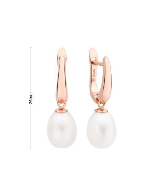 Apzeltīti Sudraba auskari ar pērlēm - Goldinga