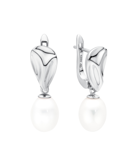 Sudraba auskari ar pērlēm - Goldinga